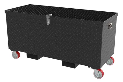 Vestil Steel Tread Plate Toolbox with Casters and Fork Pockets 36 In. x 60 In. 3,000 Lb. Capacity Black