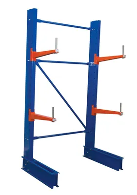 Vestil Steel Standard Duty Cantilever Single Sided Upright 8 Ft x 30 In. To 36 In. Arm Blue Set
