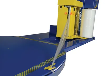 Vestil SWA-60-AW medium duty high performance auto-wrap stretch wrap machine shown from an alternate angle
