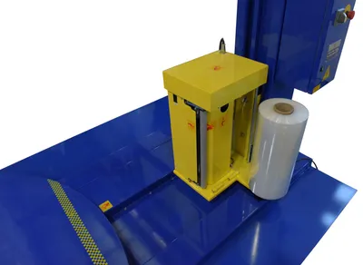 Vestil SWA-82-AW medium duty high performance auto-wrap stretch wrap machine shown from an alternate angle
