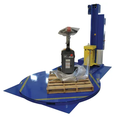 Vestil Steel Auto Wrap Stretch Wrap Machine 78-3/4 In. Turntable Diameter 4,000 Lb. Capacity Blue