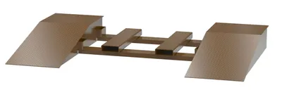 Vestil Steel Wheel Risers With Pick-Up Loop 60 In. x 24 In. x 10-1/4 In. 40,000 Lb. Capacity Brown
