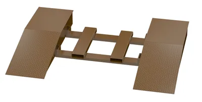 Vestil Steel Wheel Risers With Pick-Up Loop 72 In. x 24 In. x 10-1/4 In. 40,000 Lb. Capacity Brown