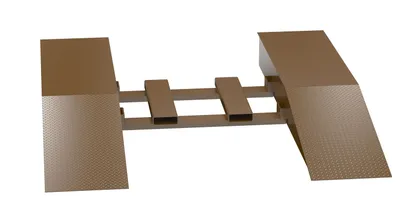Vestil Steel Wheel Risers With Pick-Up Loop 108 In. x 24 In. x 12-1/4 In. 40,000 Lb. Capacity Brown