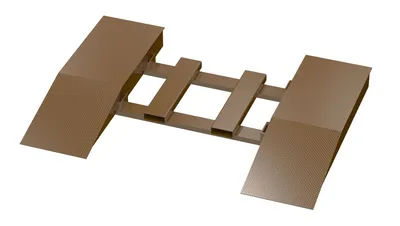 Vestil Steel Wheel Risers With Pick-Up Loop 72 In. x 24 In. x 8-1/4 In. 40,000 Lb. Capacity Brown