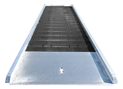 Vestil SY-168430 aluminum yard ramp shown from an alternate angle