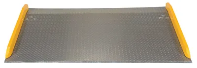 Vestil TAS-10-7248 aluminum truck dockboards with steel safety curb shown from an alternate angle
