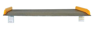 Vestil TAS-10-7248 aluminum truck dockboards with steel safety curb shown from an alternate angle