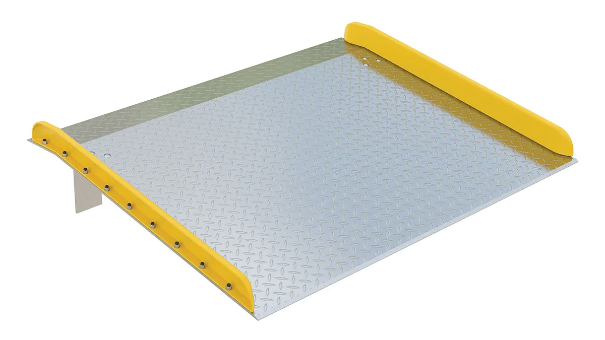 Vestil TAS-10-7260 aluminum truck dockboards with steel safety curb