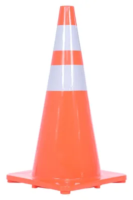 Vestil TC-28-SD-2R traffic cone shown from an alternate angle