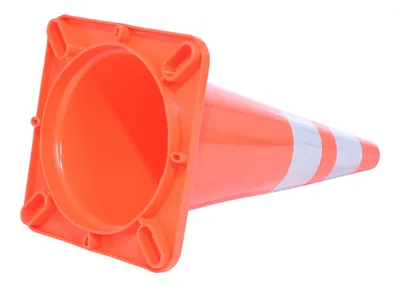 Vestil TC-28-SD-2R traffic cone shown from an alternate angle