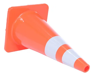 Vestil TC-28-SD-2R traffic cone shown from an alternate angle
