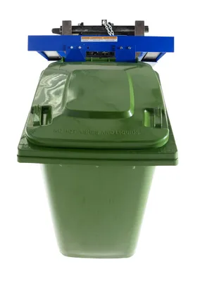 Vestil TCD-FM-E trash can dumper shown from an alternate angle