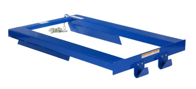 Vestil Steel Fork Mounted Trash Can Dumper 500 Lb. Capacity Blue