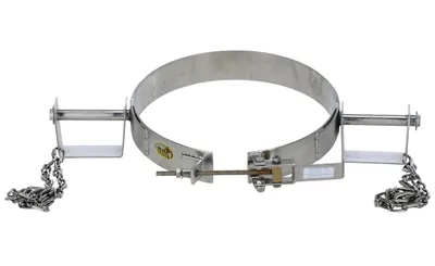 Vestil TDR-30-SS tilting drum ring shown from an alternate angle