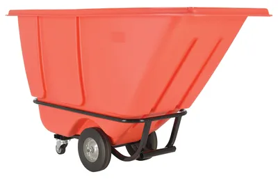 Vestil Plastic Medium Duty Tilt Truck 1/2 Cubic Yard 850 Lb. Capacity Red