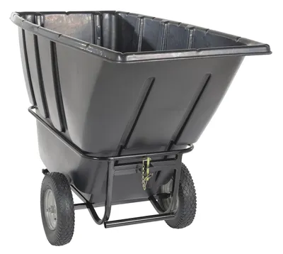 Vestil TDT-TB-100-HD-BL tilt trucks with tow-bar shown from an alternate angle