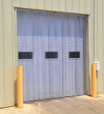Vestil Low Temp PVC Vinyl Strip Door 3/25 In. Standard Overlap Header Mount 120 In. x 120 In. Clear