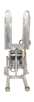 Vestil TM-22-DC-SS dc powered tilt master shown from an alternate angle