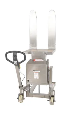 Vestil TM-22-DC-SS dc powered tilt master shown from an alternate angle