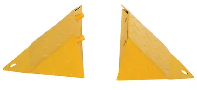 Vestil Steel Spiked Traffic Speed Bump End Caps Yellow