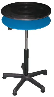 Vestil Steel Turntable 18 In. Diameter Gas Cylinder 24-34 In. Height Adjustment 300 Lb. Capacity Black/Blue
