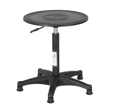 Vestil Steel Turntable 18 In. Diameter Gas Cylinder 21-31 In. Height Adjustment 300 Lb. Capacity Black