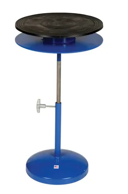Vestil Steel Turntable 18 In. Diameter Manual 24-35 In. Height Adjustment 300 Lb. Capacity Blue