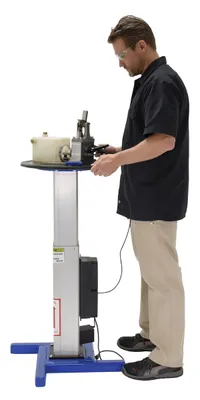 Vestil TT-18-LA turntables with powered height adjustment shown from an alternate angle