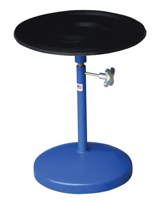 Vestil Steel Turntable 18 In. Diameter Manual 21-32 In. Height Adjustment 300 Lb. Capacity Blue