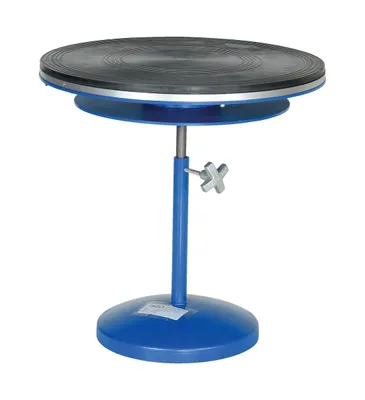 Vestil Steel Turntable 24 In. Diameter Manual 24-35 In. Height Adjustment 300 Lb. Capacity Blue