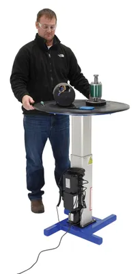 Vestil TT-N-30-LA turntables with powered height adjustment shown from an alternate angle