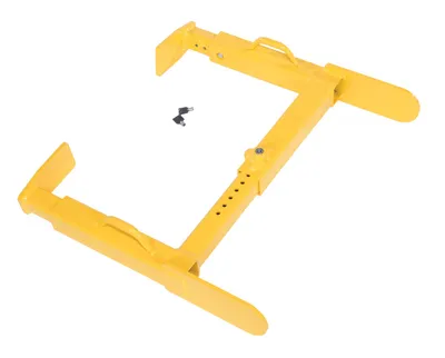 Vestil Steel Trailer Wheel Lock 9 In. x 13 In. For Use On Single Tires Yellow