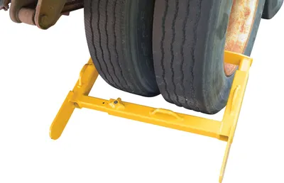 Vestil TWL-2435 trailer wheel lock shown from an alternate angle