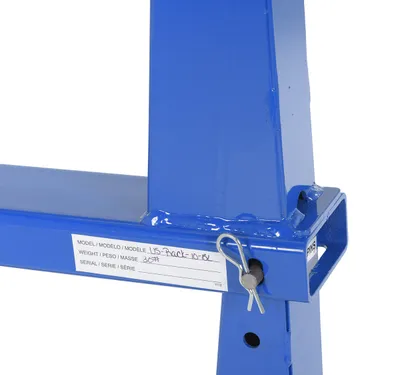 Vestil U-RACK-US10-BU portable storage u-rack shown from an alternate angle
