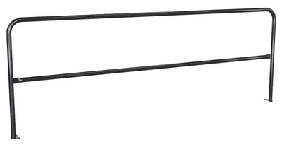 Vestil Steel Pipe Safety Railing with Welded Baseplate 10 Ft. Length Black