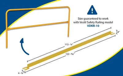 Vestil VDKR-10-TB steel safety railing feature highlights