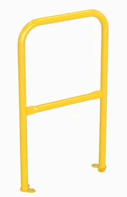Vestil Steel Pipe Safety Railing with Welded Baseplate 2 Ft. Length Yellow