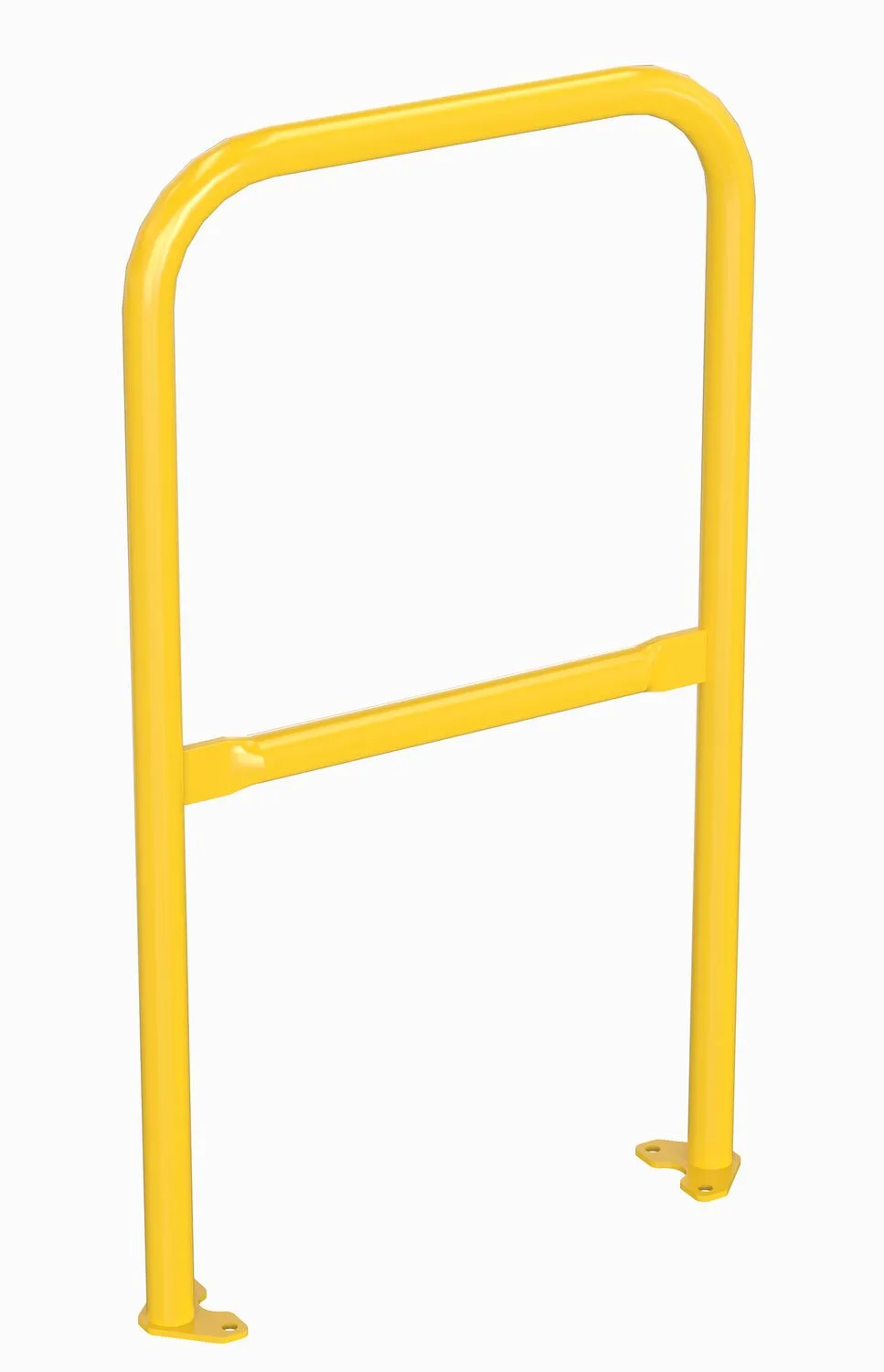 Vestil VDKR-2-BP-YL steel safety railing w welded baseplate