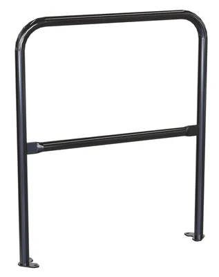 Vestil Steel Pipe Safety Railing with Welded Baseplate 3 Ft. Length Black