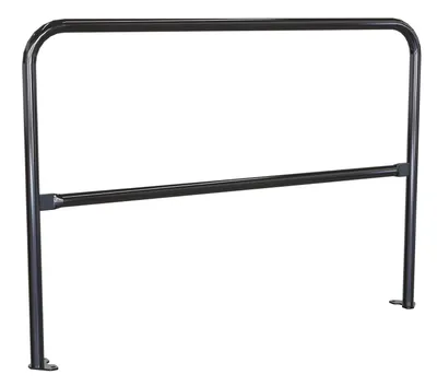 Vestil Steel Pipe Safety Railing with Welded Baseplate 5 Ft. Length Black