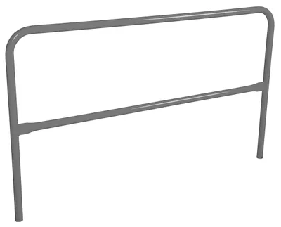 Vestil Steel Safety Railing 6 Ft. Length Gray Semi Gloss