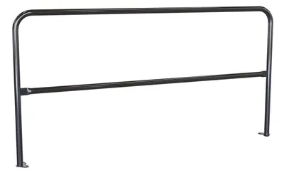 Vestil Steel Pipe Safety Railing with Welded Baseplate 7 Ft. Length Black