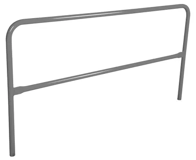 Vestil Steel Safety Railing 7 Ft. Length Gray Semi Gloss