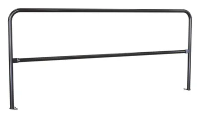 Vestil Steel Pipe Safety Railing with Welded Baseplate 8 Ft. Length Black