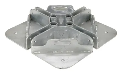 Vestil VDKR-BASE-W steel safety railing shown from an alternate angle