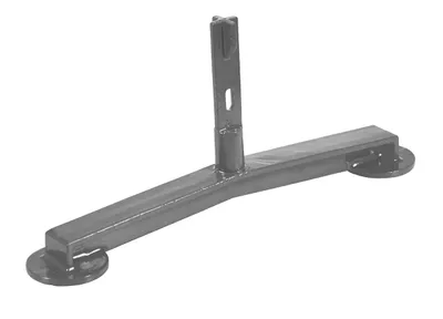 Vestil Steel Pipe Railing Barricade Base With Feet Gray Semi Gloss