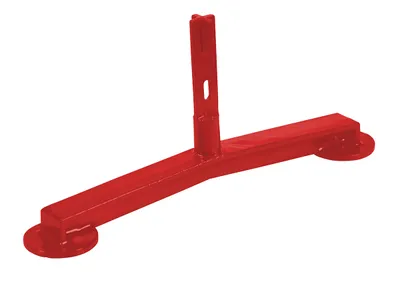 Vestil Steel Pipe Railing Barricade Base With Feet Red