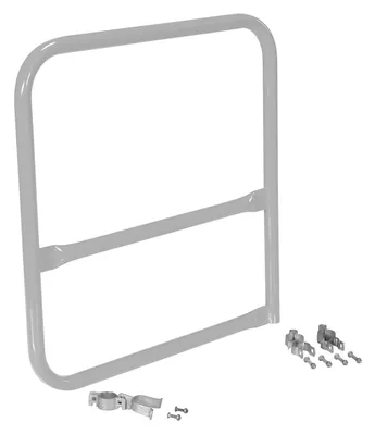 Vestil Steel Pipe Safety Railing Gate B-Shaped 36 In. x 36 In. Silver