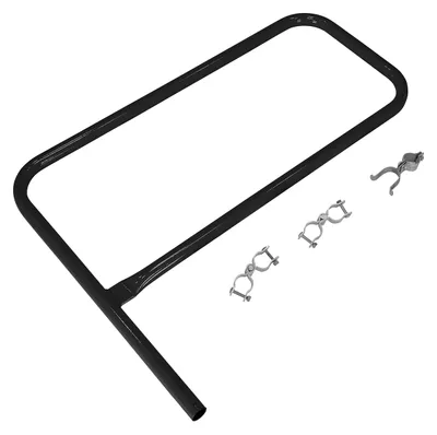 Vestil Steel Pipe Safety Railing Gate P-Shaped 36 In. x 36 In. Black